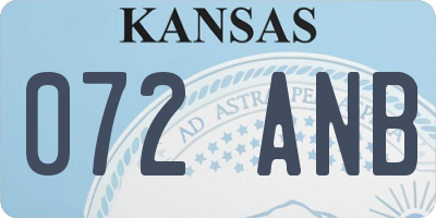 KS license plate 072ANB