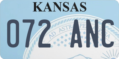 KS license plate 072ANC