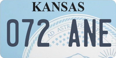 KS license plate 072ANE