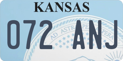 KS license plate 072ANJ
