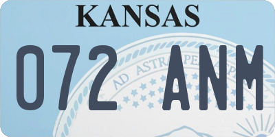 KS license plate 072ANM