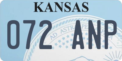 KS license plate 072ANP