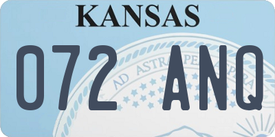 KS license plate 072ANQ