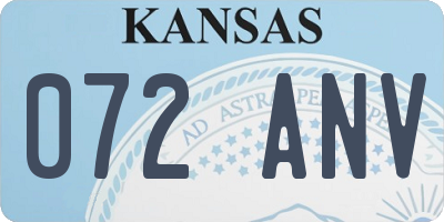 KS license plate 072ANV