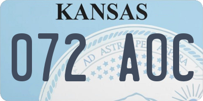 KS license plate 072AOC