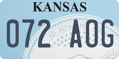 KS license plate 072AOG
