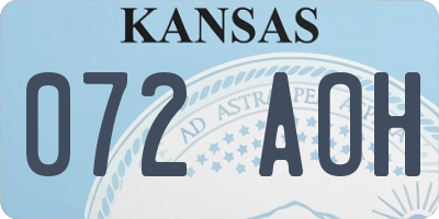 KS license plate 072AOH