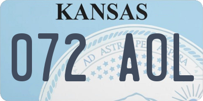KS license plate 072AOL