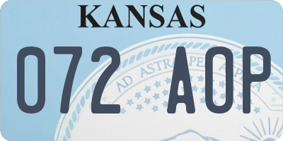 KS license plate 072AOP