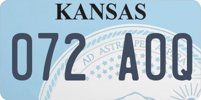 KS license plate 072AOQ