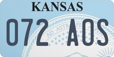 KS license plate 072AOS