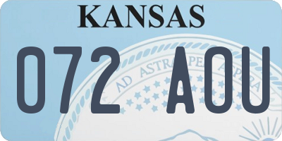 KS license plate 072AOU
