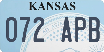 KS license plate 072APB