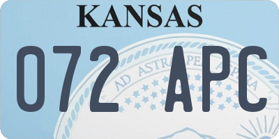 KS license plate 072APC