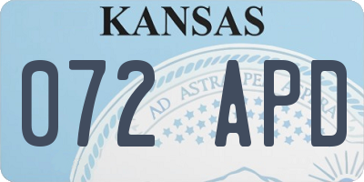 KS license plate 072APD