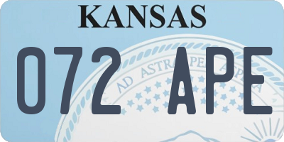KS license plate 072APE