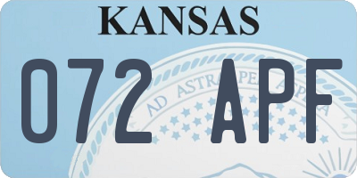 KS license plate 072APF