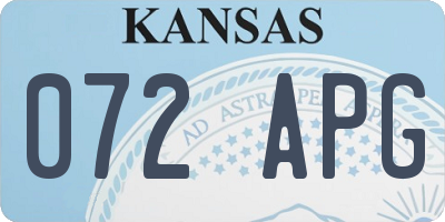 KS license plate 072APG