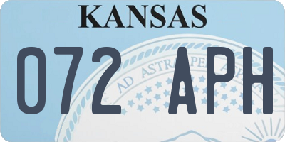 KS license plate 072APH
