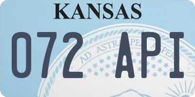KS license plate 072API