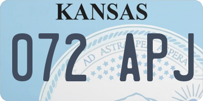 KS license plate 072APJ