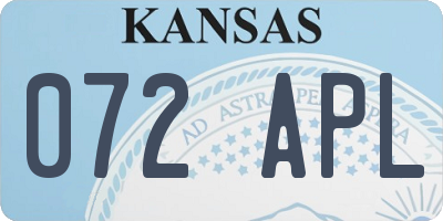 KS license plate 072APL