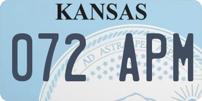 KS license plate 072APM
