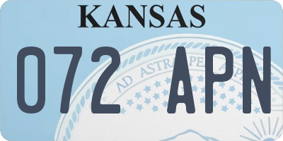 KS license plate 072APN