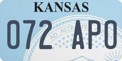 KS license plate 072APO