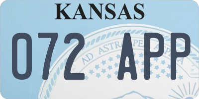 KS license plate 072APP
