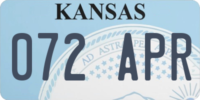 KS license plate 072APR