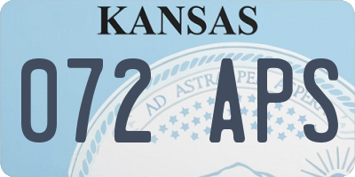 KS license plate 072APS