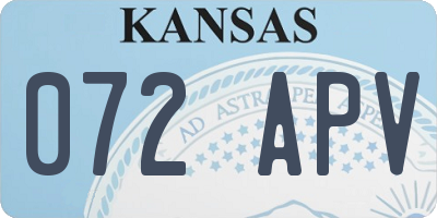 KS license plate 072APV