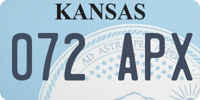 KS license plate 072APX