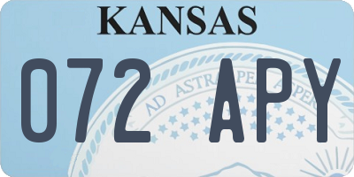 KS license plate 072APY