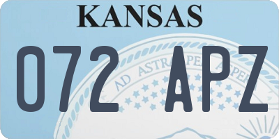 KS license plate 072APZ