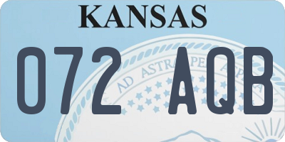 KS license plate 072AQB