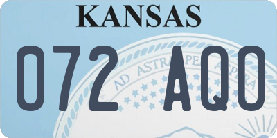 KS license plate 072AQO