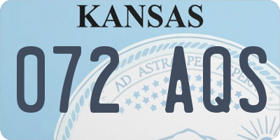 KS license plate 072AQS