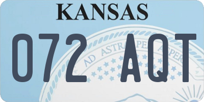 KS license plate 072AQT