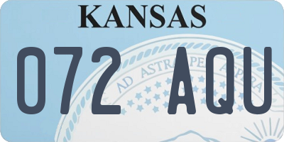 KS license plate 072AQU