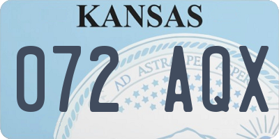 KS license plate 072AQX