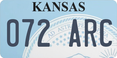 KS license plate 072ARC