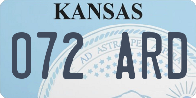 KS license plate 072ARD