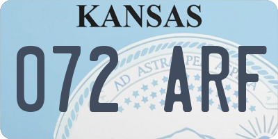 KS license plate 072ARF