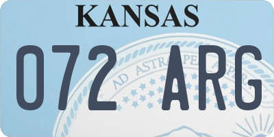 KS license plate 072ARG