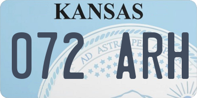 KS license plate 072ARH