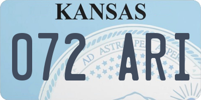 KS license plate 072ARI