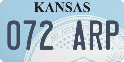 KS license plate 072ARP