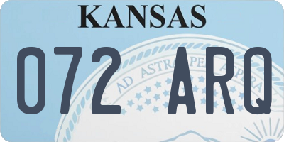 KS license plate 072ARQ